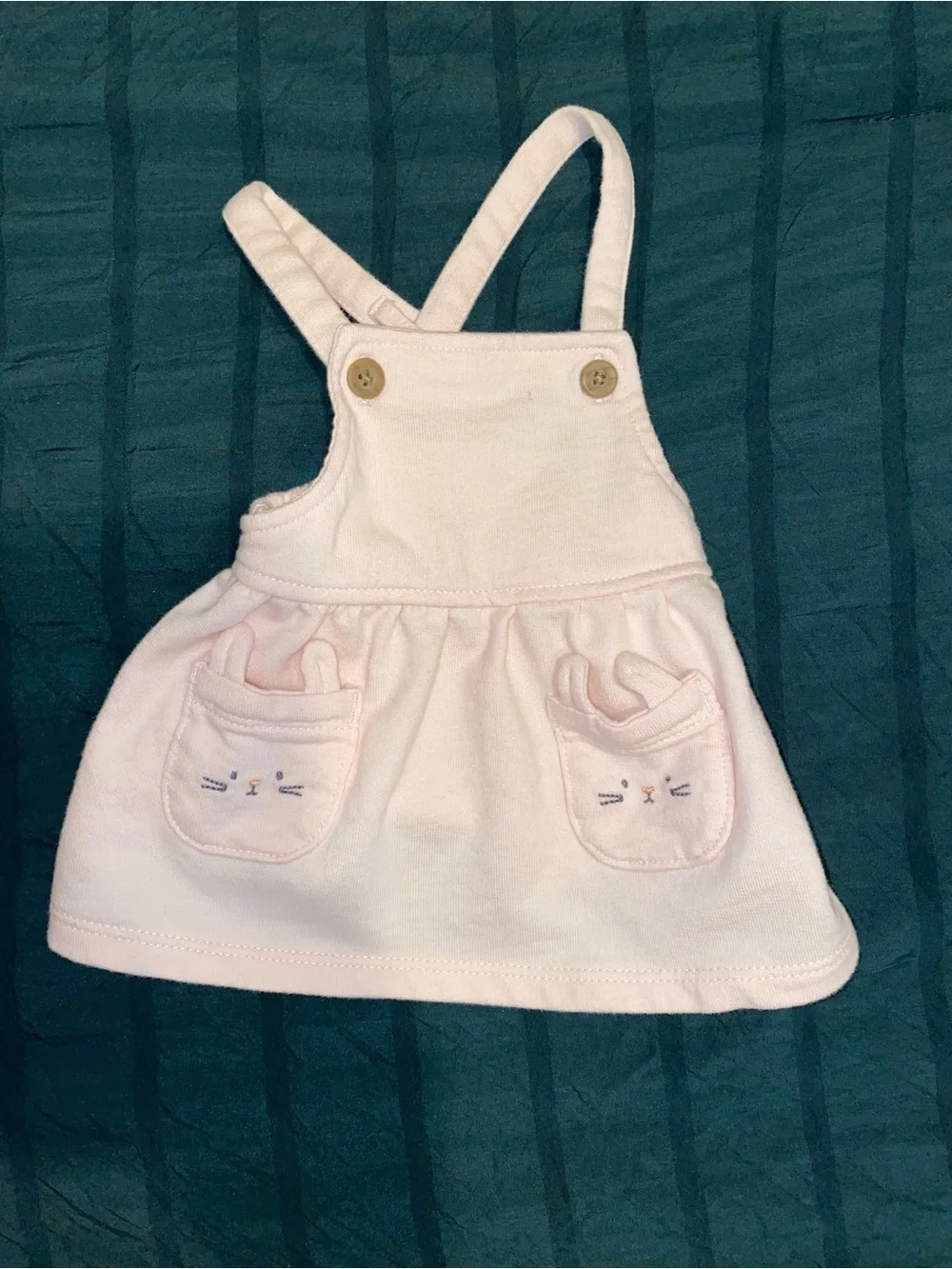 Carter’s newborn pink overall skirt bunnies